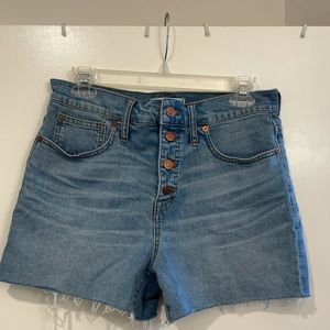 Madewell high rise button front shorts